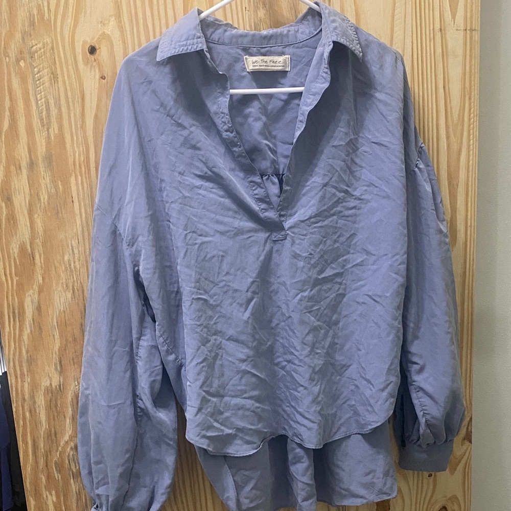We The Free Slate Blue Blouse